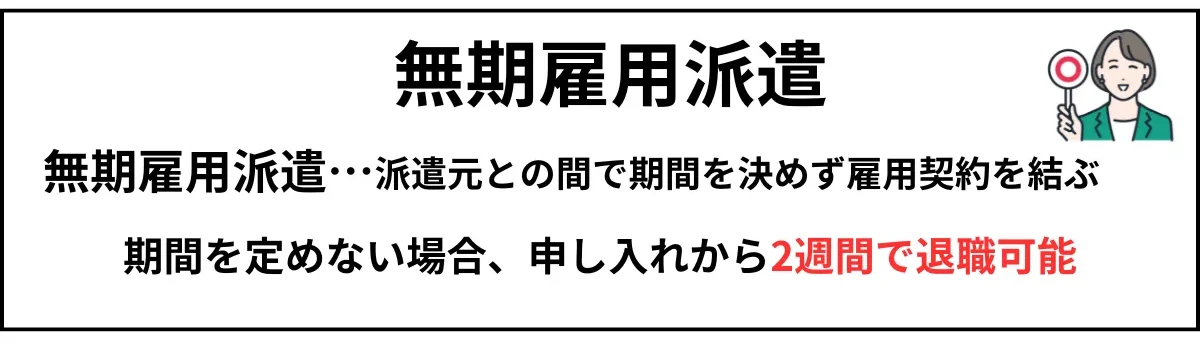 無期雇用派遣：期間の定めがない