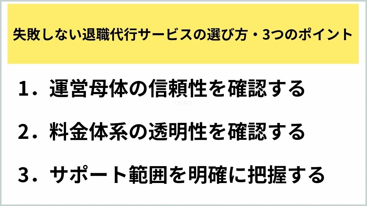 3．失敗しない退職代行サービスの選び方・3つのポイント