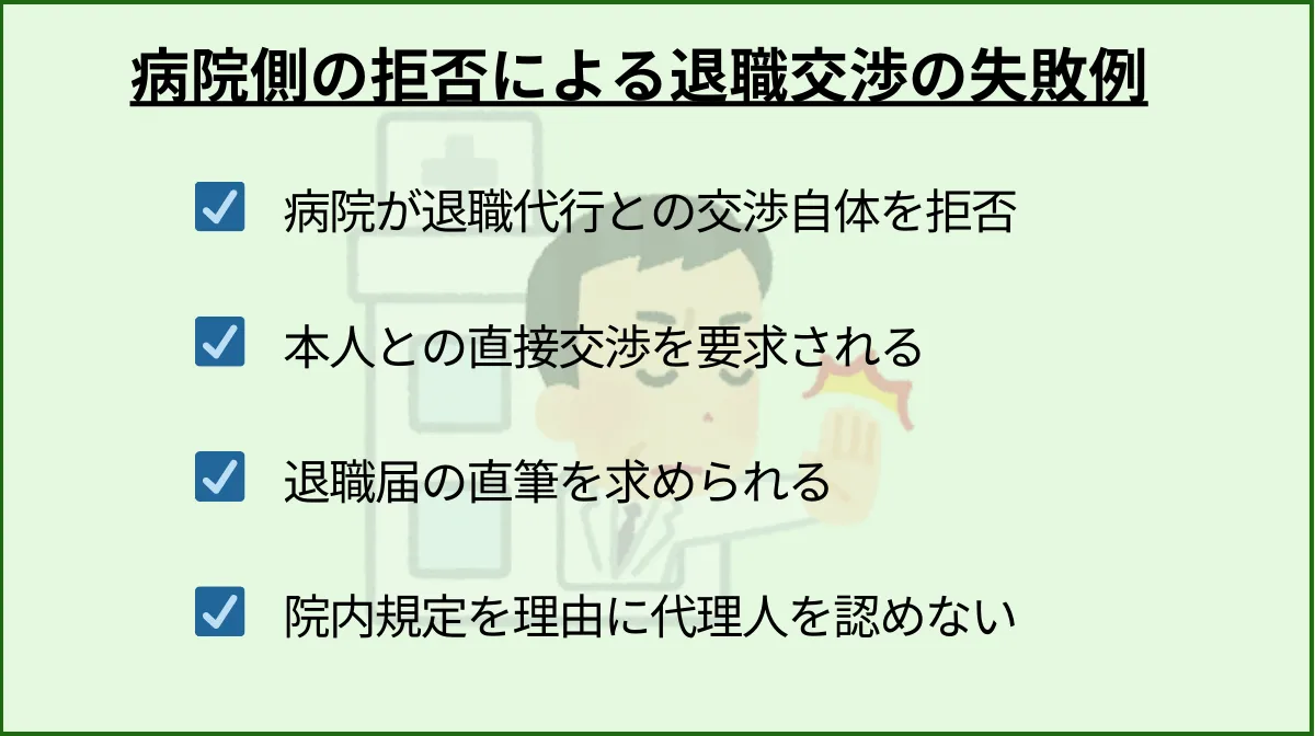 病院側の拒否による退職交渉の難航