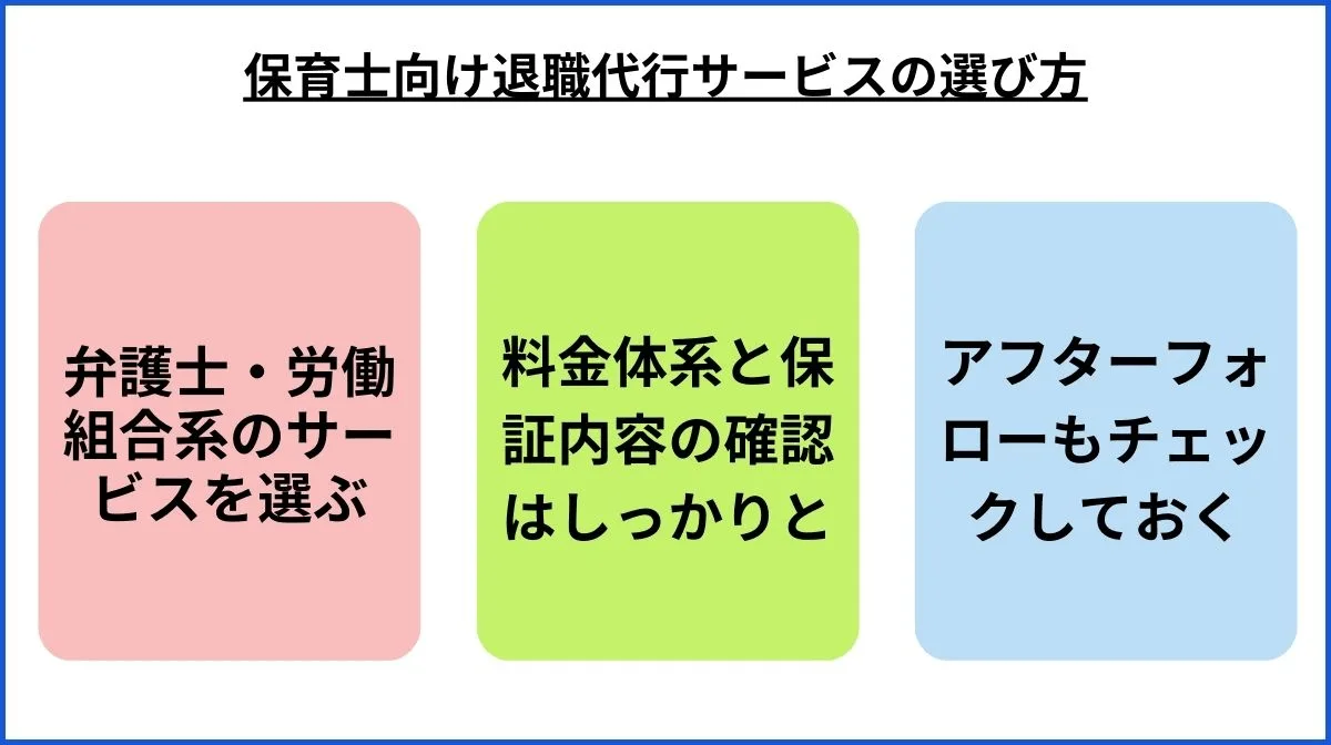 3．保育士向け退職代行サービスの選び方