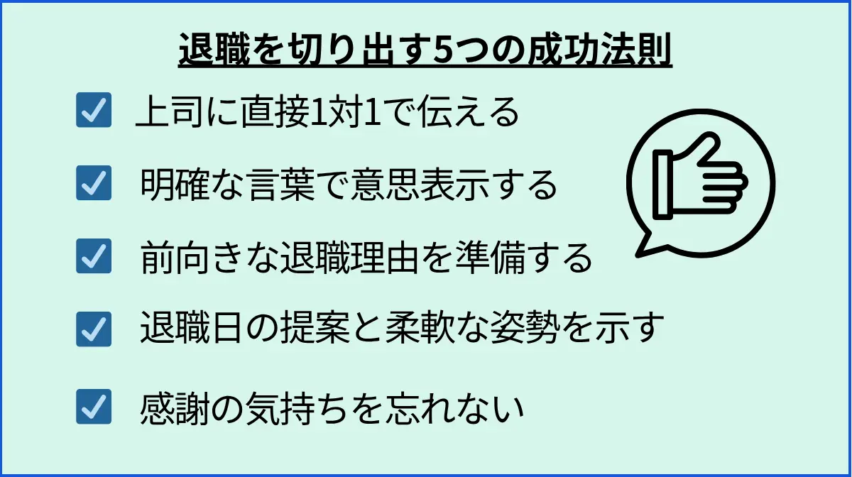 退職を切り出す5つの成功法則まとめ